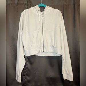 White Vans cropped, zip up jacket